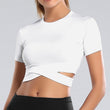 Load image into Gallery viewer, Cross waist Yoga Shirt