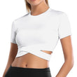 Load image into Gallery viewer, Cross waist Yoga Shirt