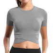 Load image into Gallery viewer, Cross waist Yoga Shirt