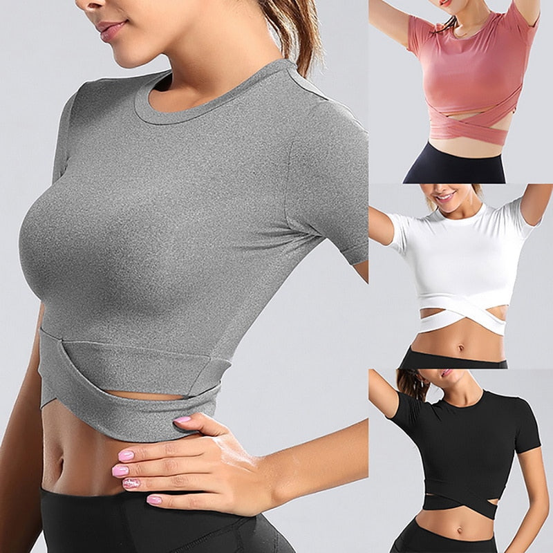 Cross waist Yoga Shirt