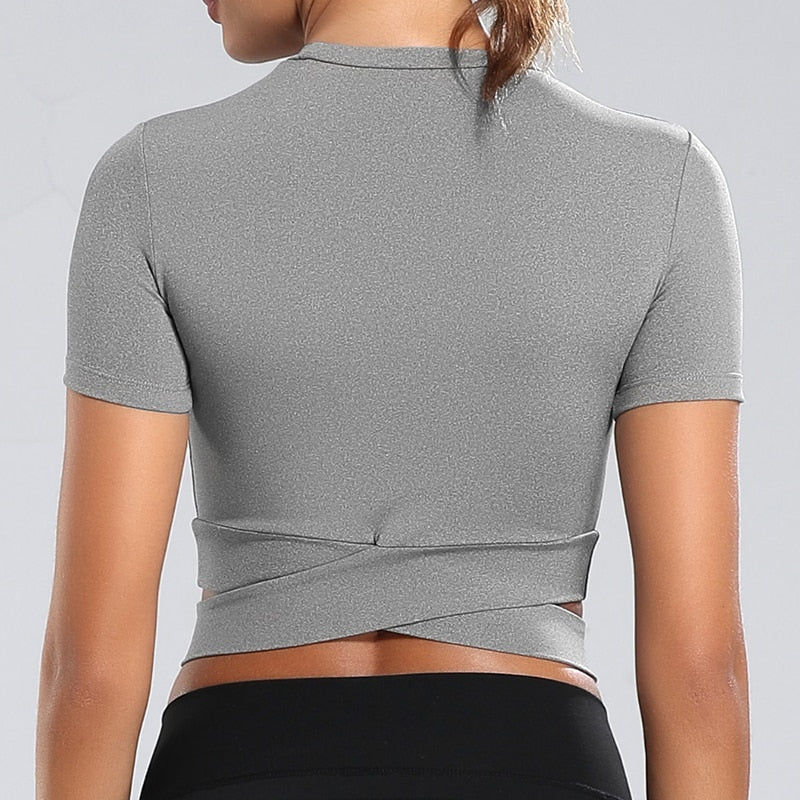 Cross waist Yoga Shirt